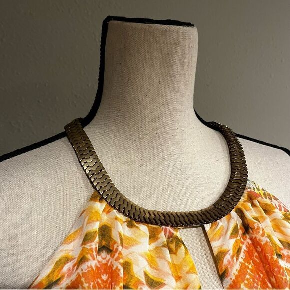 Asymmetrical halter zigzag print dress - Picture 3 of 15